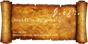 Jovián Ágota névjegykártya